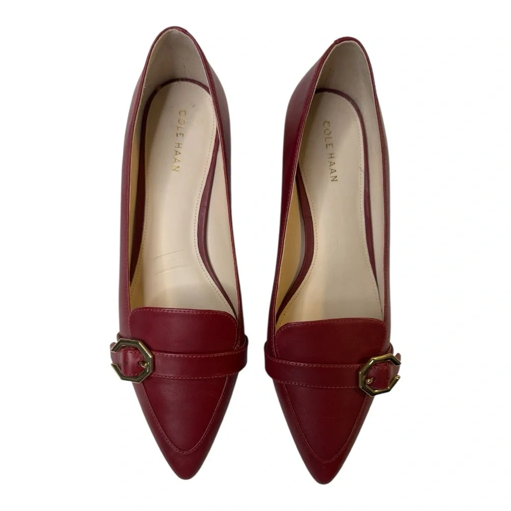 Cole Haan Leela Skimmer Red Leather Flat Size 8B - Picture 5 of 15